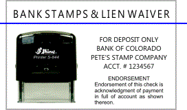 Check Endorsement & Lien Waiver Stamps