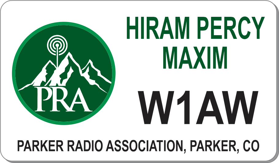 PRA-1 magnetic name badge for Parker Radio Association