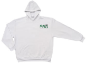 White Long Sleeved hooded sweatshirt printed with PRA logo