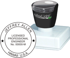 Petersen Specialty - Hawaii Professional Engineer Seal. This and more custom engineer, architect and land surveyor seals for every state available now. Order Today!