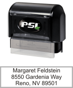 PSI Small Address Stamp, Return Address, self-inking address, pre-inked address, custom address, personalized address, address stamp, 1444, PSI 1444,