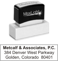 MaxLight Medium Address Stamp, Return Address, self-inking address, pre-inked address, custom address, personalized address, address stamp, Xl2-145, Max Light, MaxLight 145, MaxLight XL2-145