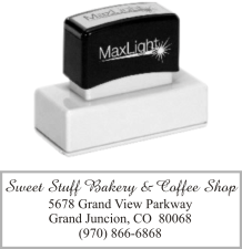 MaxLight Large Address Stamp, Return Address, self-inking address, pre-inked address, custom address, personalized address, address stamp, Xl2-185, Max Light, MaxLight 185, MaxLight XL2-185