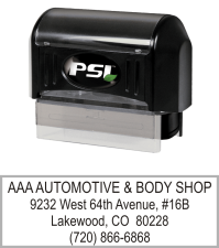 PSI Large Address Stamp, Return Address, self-inking address, pre-inked address, custom address, personalized address, address stamp, 2264, PSI 2264,