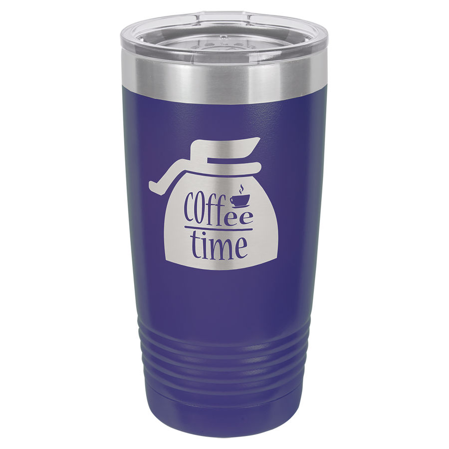 20 oz Puple Powder coated Stainless Steel Polar Camel insulated tumbler.  Customizable with your personal image or saying.