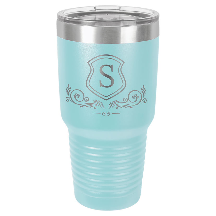30 oz. Light Blue Polar Camel insulated tumbler.  Customizable with your personal image or saying.