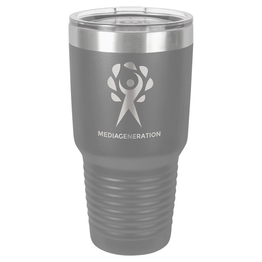 30 oz. Dark Gray Polar Camel insulated tumbler.  Customizable with your personal image or saying.