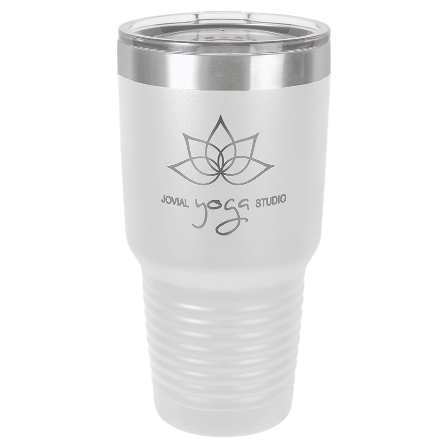 30 oz. White Polar Camel insulated tumbler.  Customizable with your personal image or saying.