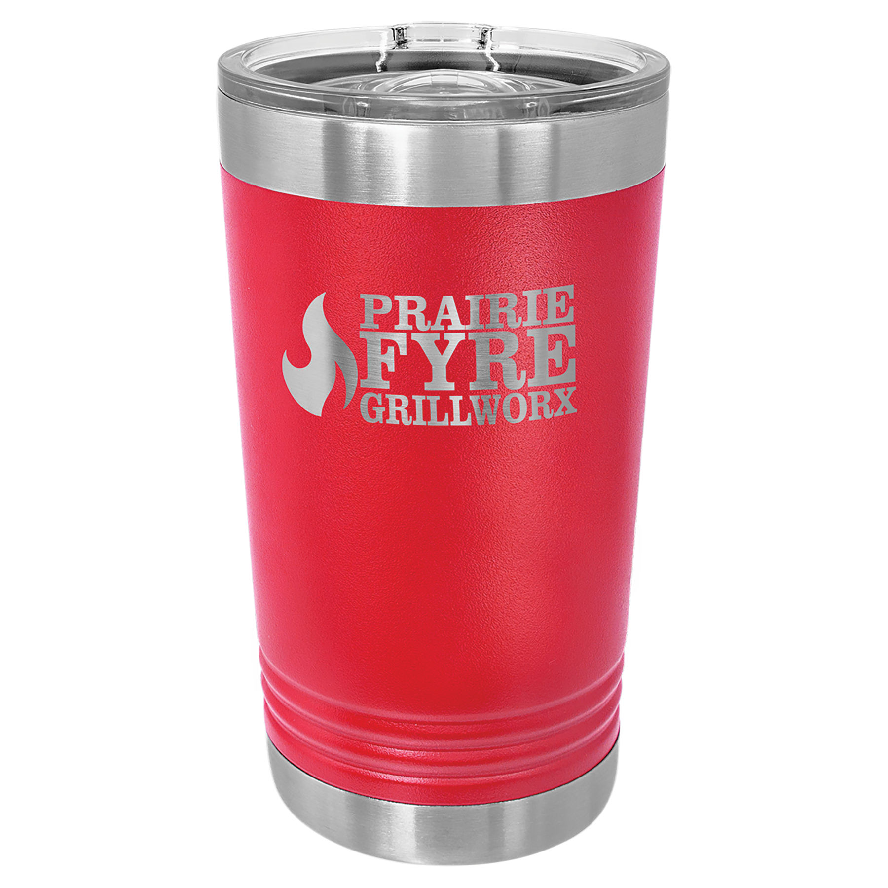 16 oz. Red Stainless Steel Polar Camel Pint with Slider Lid.  Customizable with your personal image or saying.