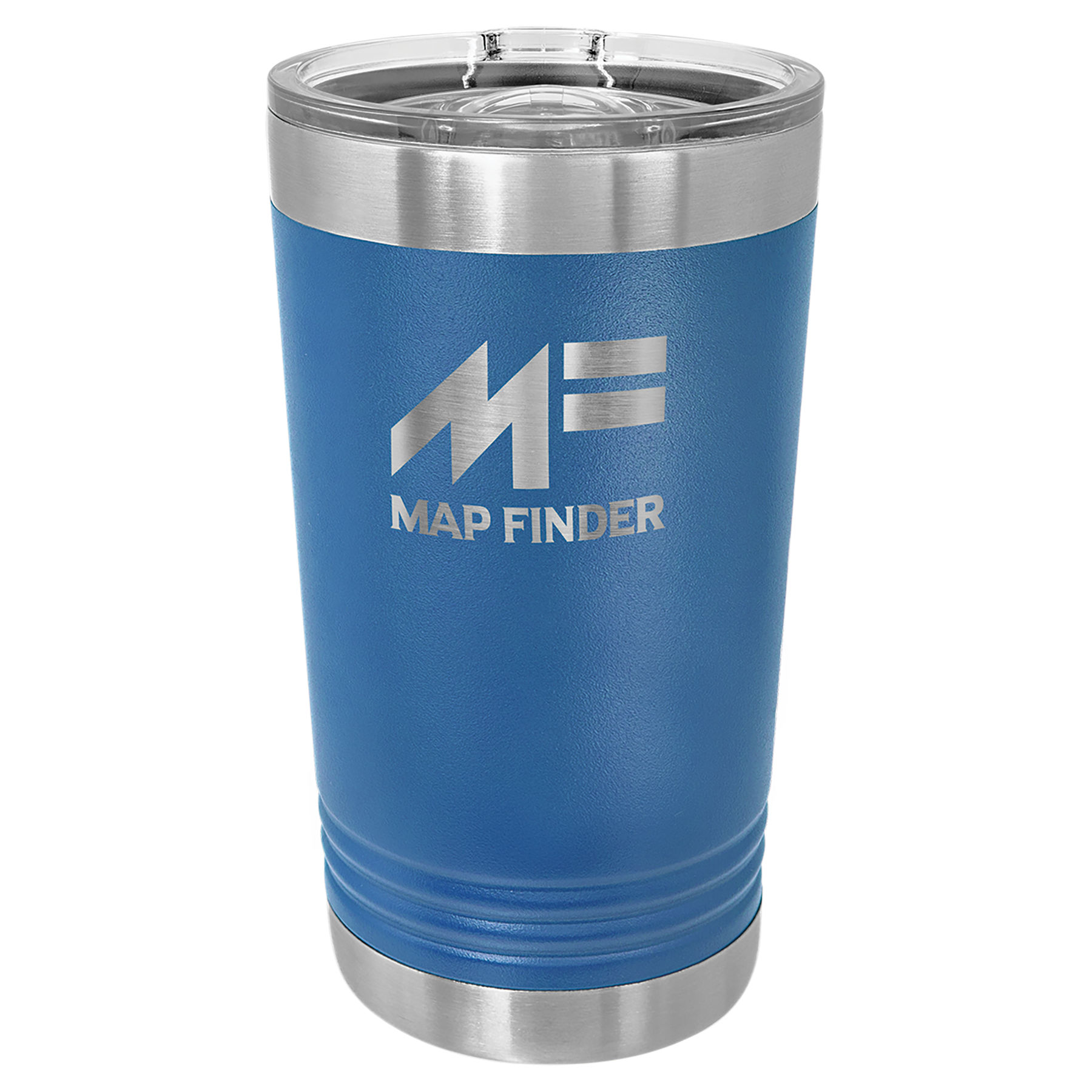 16 oz. Blue Stainless Steel Polar Camel Pint with Slider Lid.  Customizable with your personal image or saying.