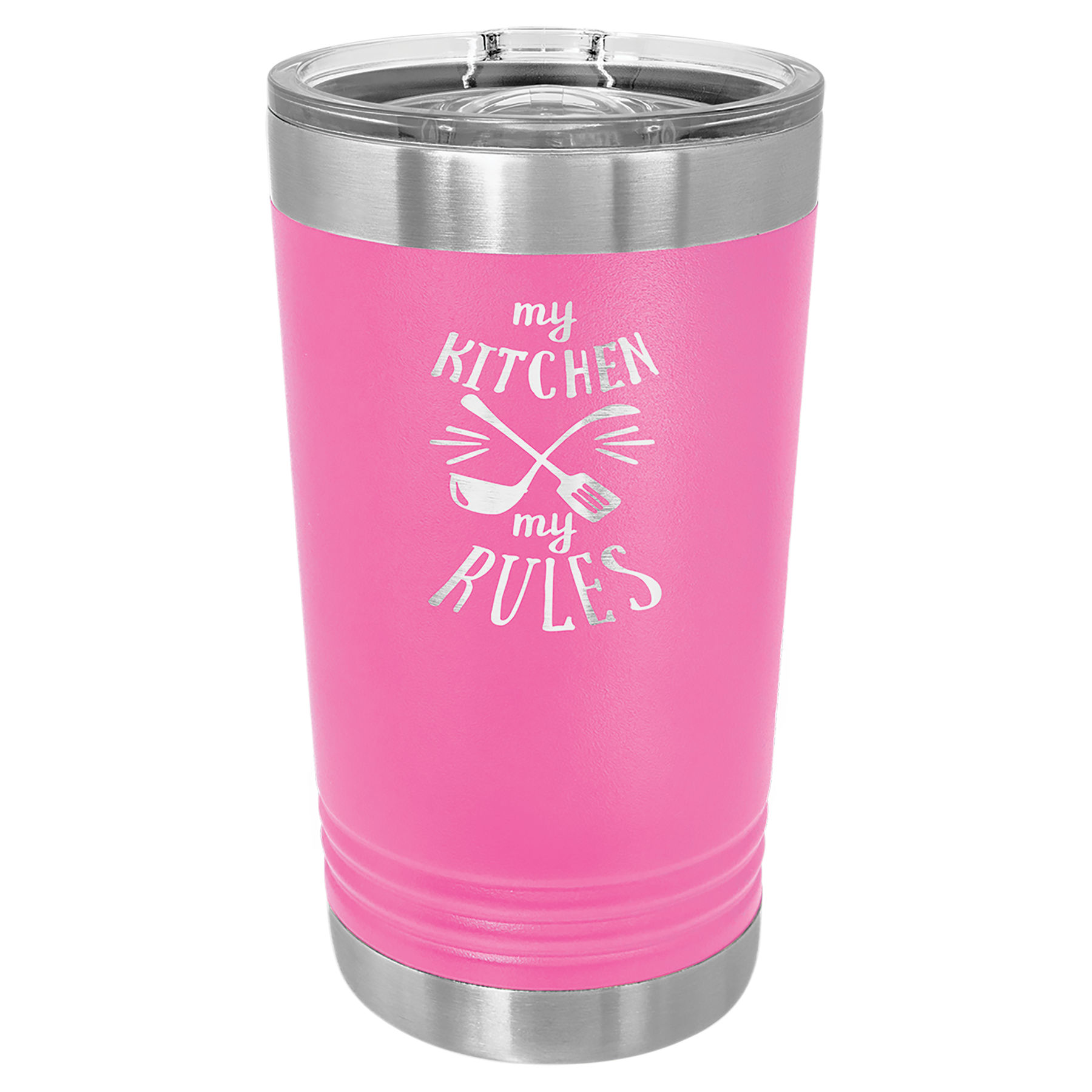 16 oz. Pink Stainless Steel Polar Camel Pint with Slider Lid.  Customizable with your personal image or saying.