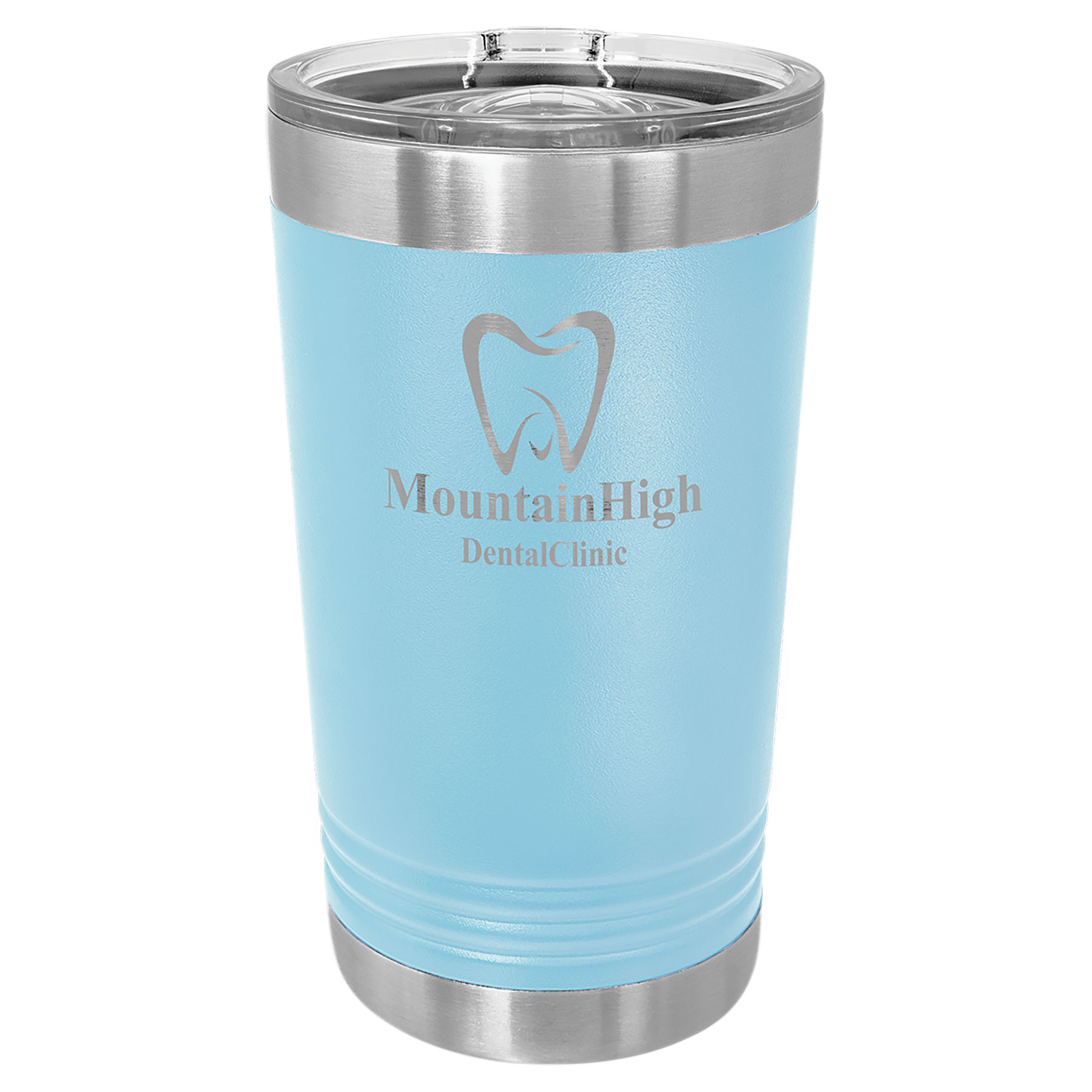 16 oz. Light Blue Stainless Steel Polar Camel Pint with Slider Lid.  Customizable with your personal image or saying.