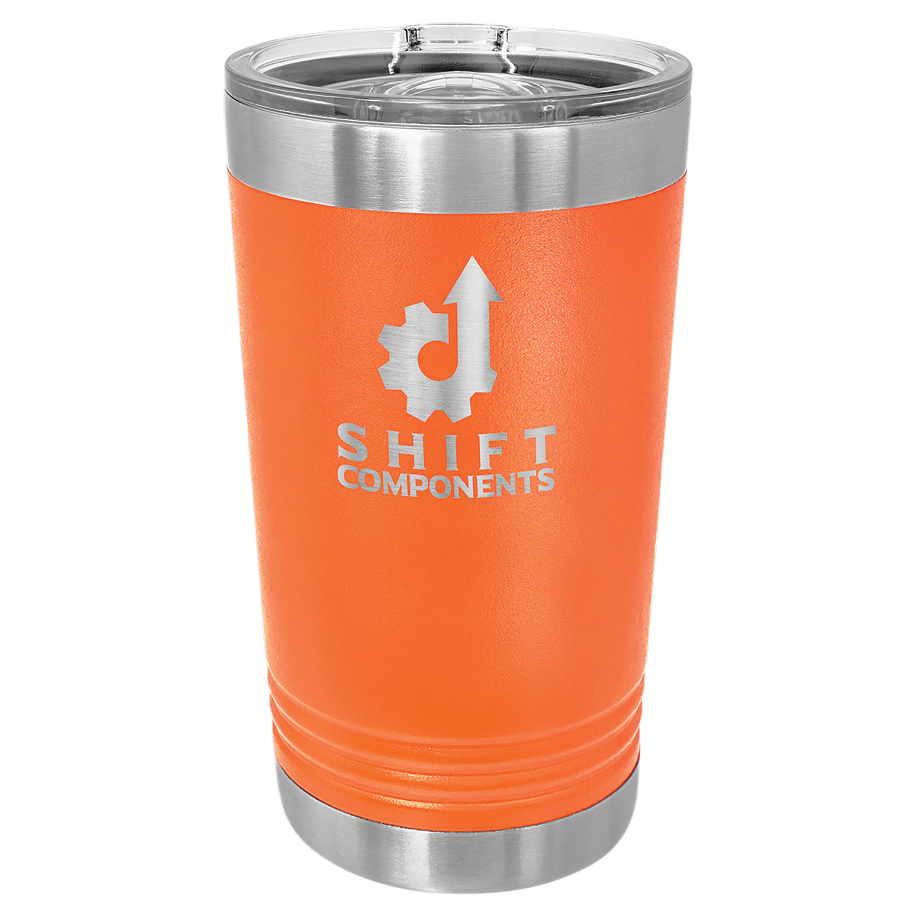 16 oz. Orange Stainless Steel Polar Camel Pint with Slider Lid.  Customizable with your personal image or saying.