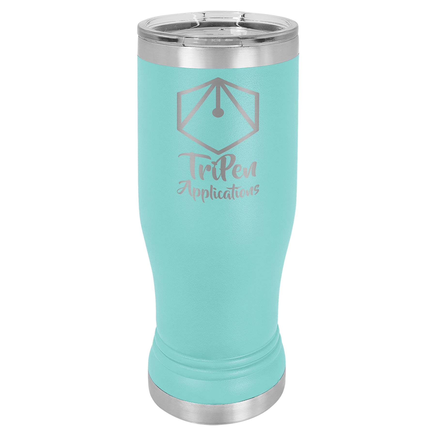 14 oz. Teal Stainless Steel Polar Camel Pilsner.  Customizable with your personal image or saying.
