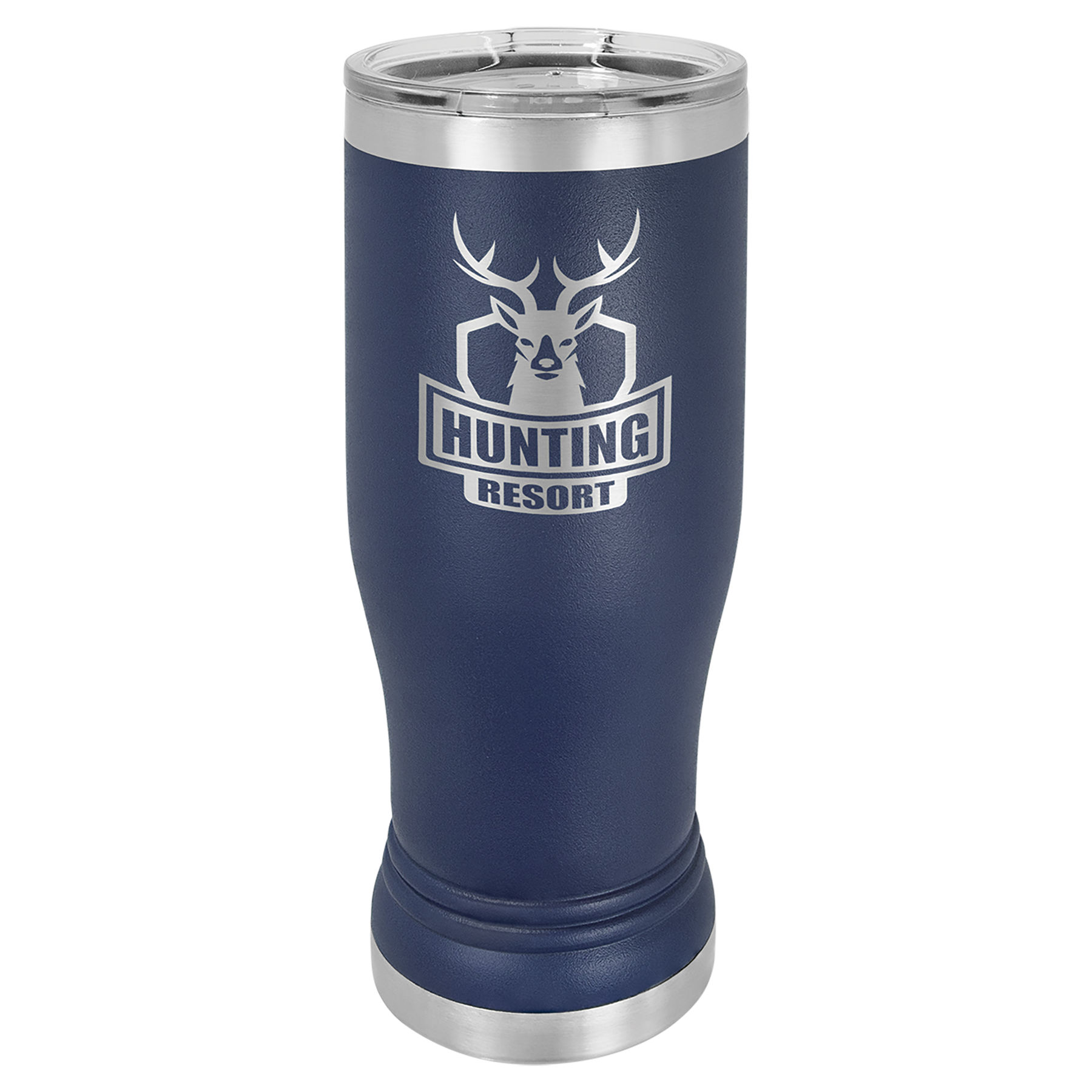 14 oz. Navy Blue Stainless Steel Polar Camel Pilsner.  Customizable with your personal image or saying.