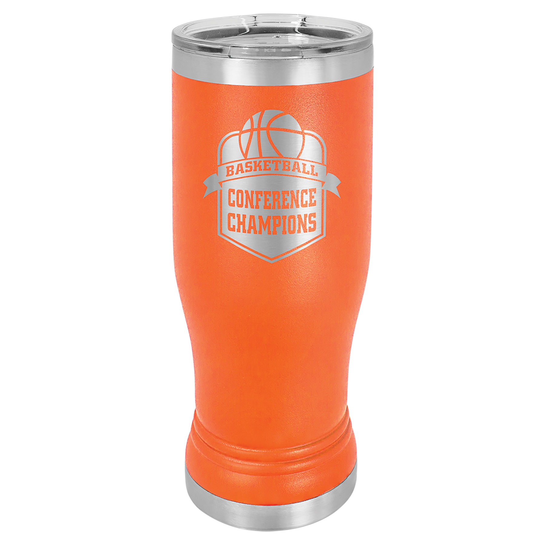 14 oz. Orange Stainless Steel Polar Camel Pilsner.  Customizable with your personal image or saying.