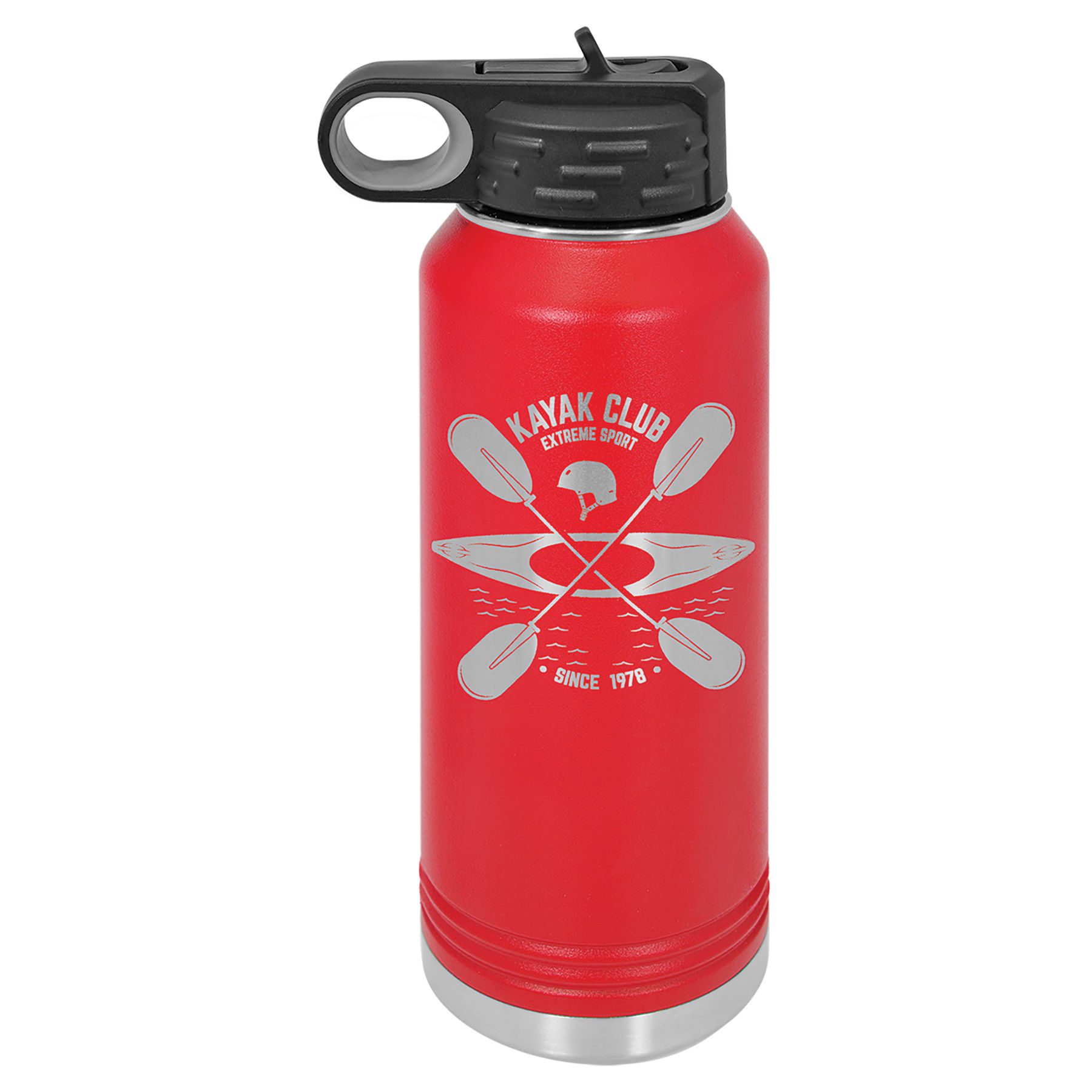 32 oz. Red Stainless Steel Insulated Water Bottler.  Customizable with your personal image or saying.