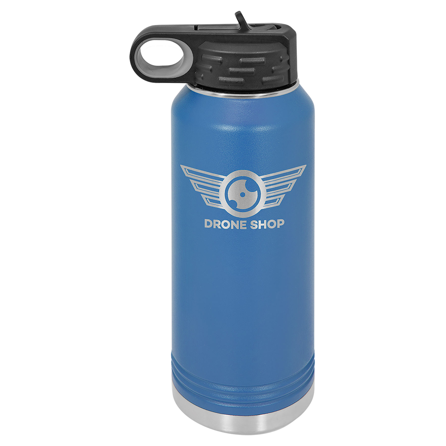 32 oz. Blue Stainless Steel Insulated Water Bottler.  Customizable with your personal image or saying.