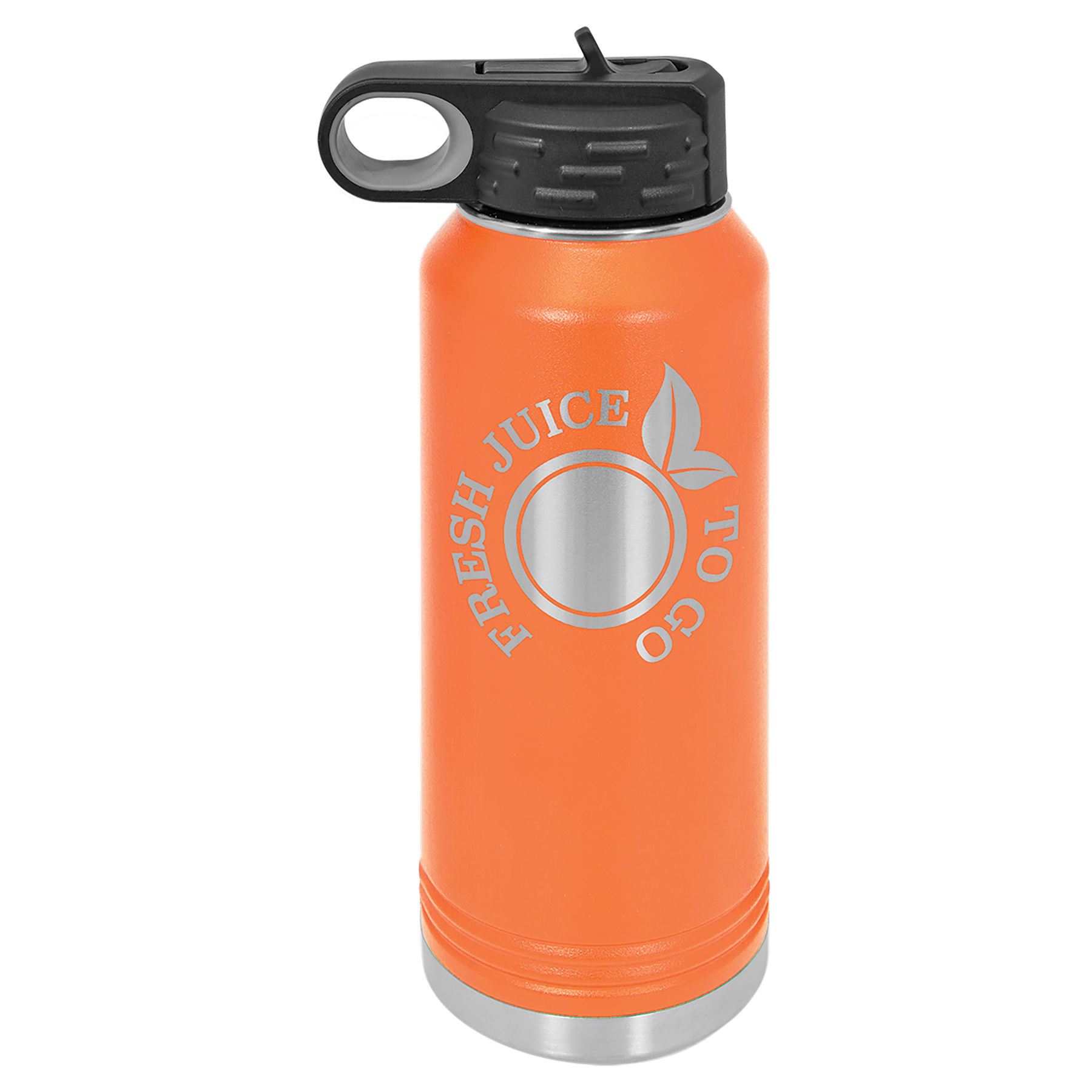 32 oz. Orange Stainless Steel Insulated Water Bottler.  Customizable with your personal image or saying.