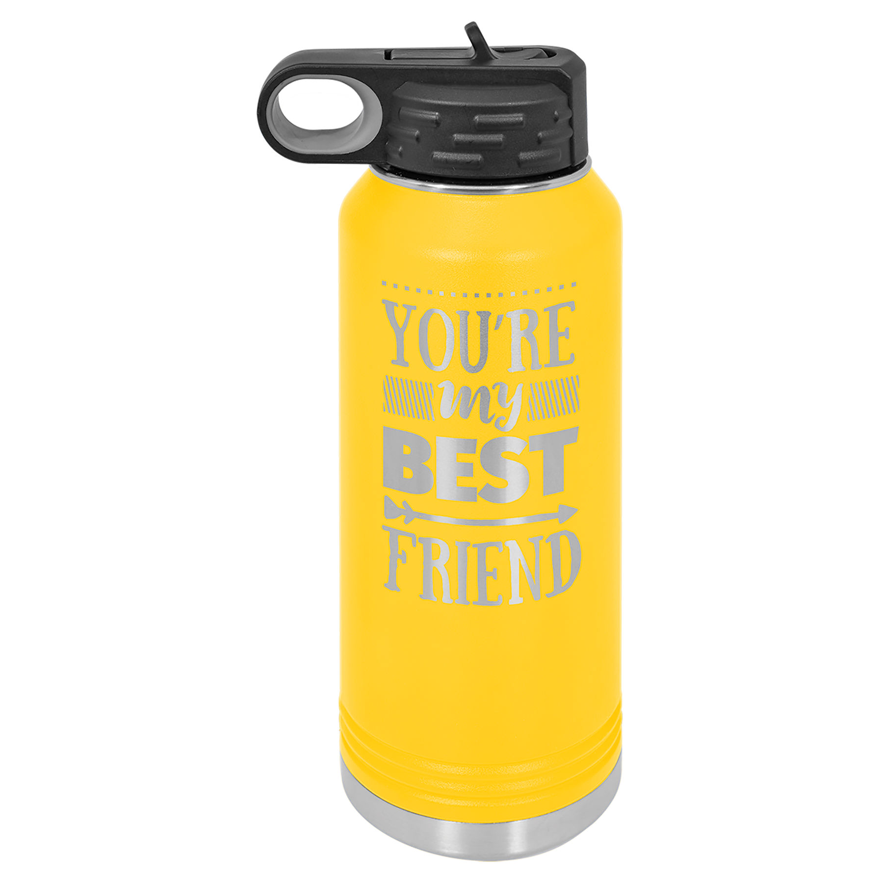 32 oz. Yellow Stainless Steel Insulated Water Bottle.  Customizable with your personal image or saying.