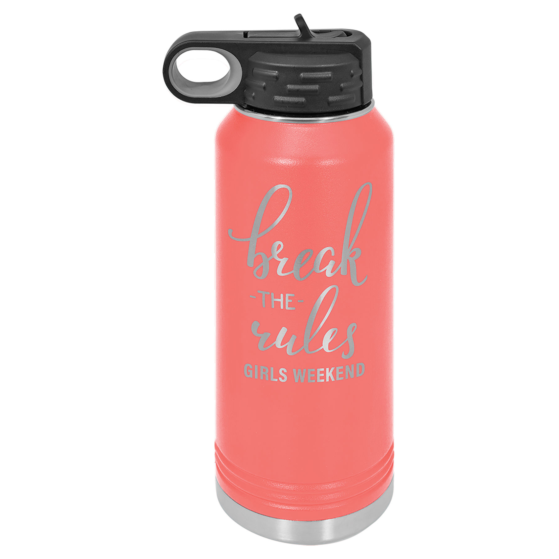 32 oz. Coral Stainless Steel Insulated Water Bottle.  Customizable with your personal image or saying.