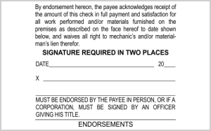 Lien Waiver Endorsement Stamp, lien waiver stamp, self-inking lien waiver, lien release, lien endorsement