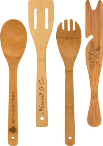 14" Bamboo Oven Rack Tool with your company logo or personal saying.