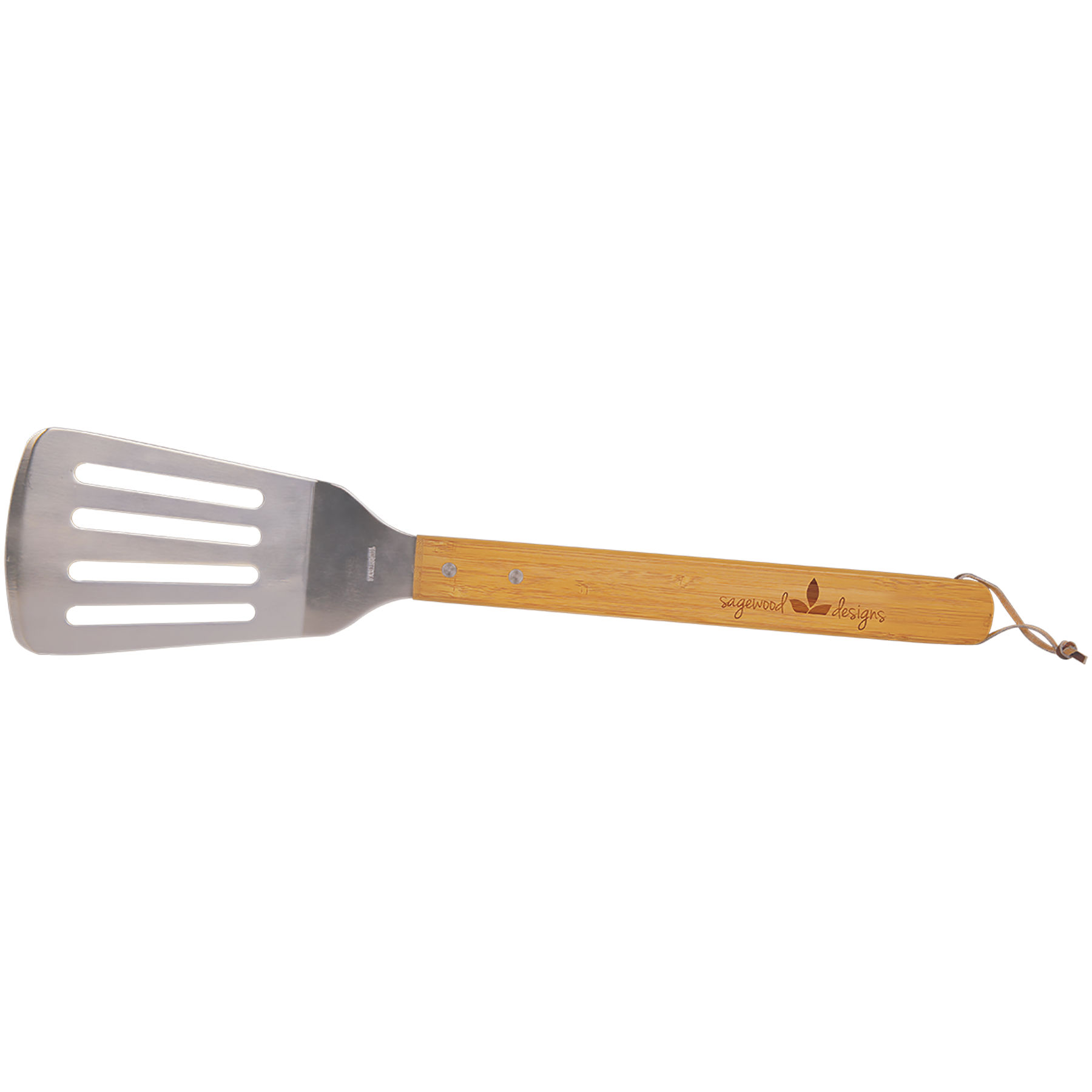 17 1/4" Bamboo Barbeque Spatula laser engraved with your company logo or personal saying.
