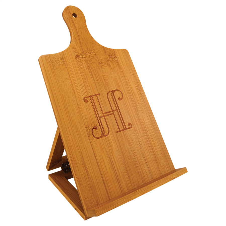 Customize this 7 1/4" x 13 1/2" Bamboo Standing Chef's Easel with your company logo or personal saying.