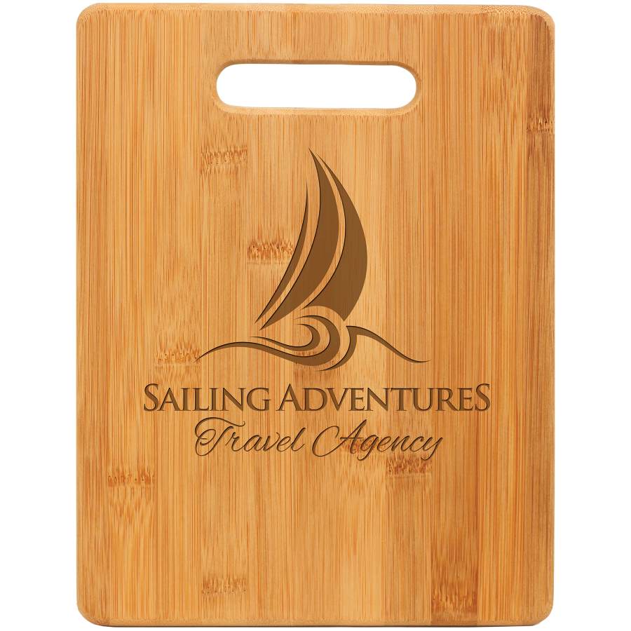 Customize this 11 1/2" x 8 3/4" Bamboo Rectangle Cutting Board with your company logo or personal saying.