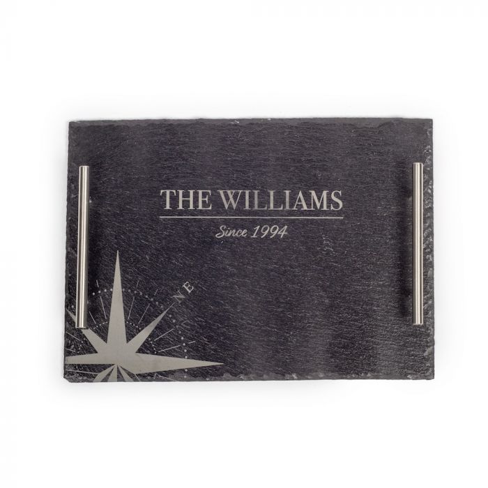 Customize this 13.78" X 9.84" Slate Serving Tray with your company logo or personal saying.