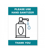 Petersen Specialty - 5.875" x 7.875" wall sign "Please Use Hand Sanitizer" for COVID-19 sanitation guidelines.This and more ready-made coronavirus guideline signs available now. Order Today!