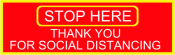 Petersen Specialty - 4" x 12" rectangular self-adhesive floor graphic with red and yellow background and white social distancing wording for COIVD-19 social distancing guidelines. This and more pre-designed and custom signs available now. Order Today!