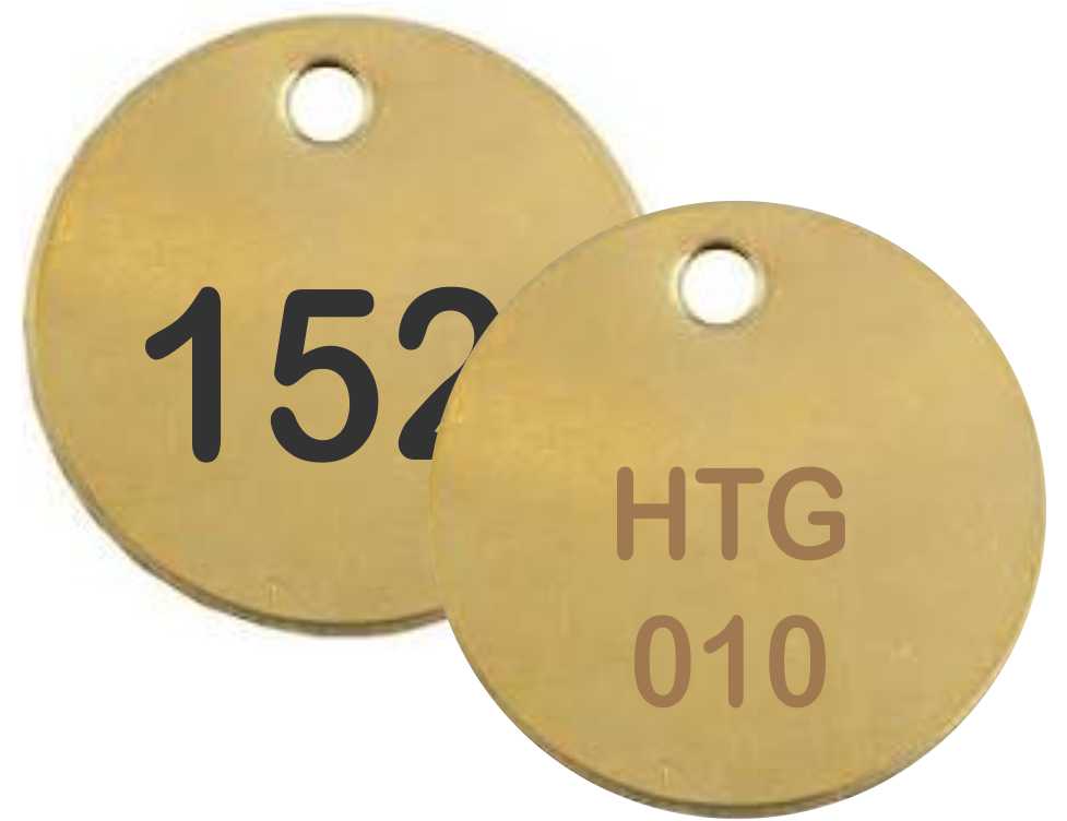 Brass Round Numbered Tags