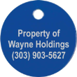 Petersen Specialty - Engraved 1-1/2" round stainless steel tag for control boxes/panels, machine equipment and industrial uses. Customize text, color and easy install options for your needs. Durable for indoors and outdoors. Order today!
