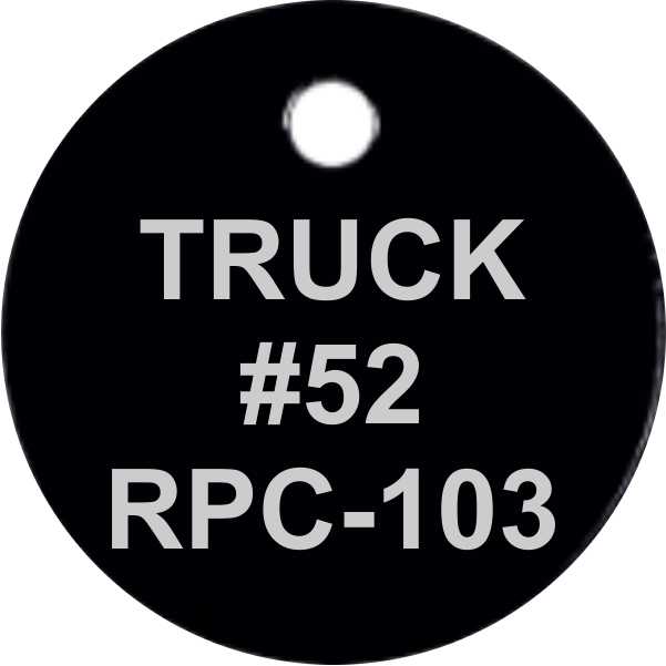 Petersen Specialty - Engraved 2" round stainless steel tag for control boxes/panels, machine equipment and industrial uses. Customize text, color and easy install options for your needs. Durable for indoors and outdoors. Order today!